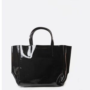 Ampersand as Apostrophe half tote in black patent leather